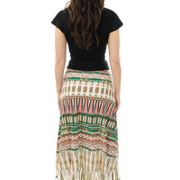 Boho Beads Ankle-length Ruffle Skirt