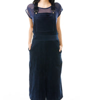 Navy Cord Overall Dress