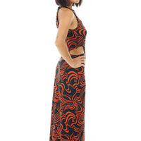 Racetrack Ribbon Cut-Out Halter Dress