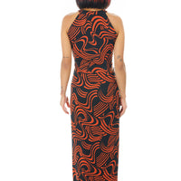 Racetrack Ribbon Cut-Out Halter Dress