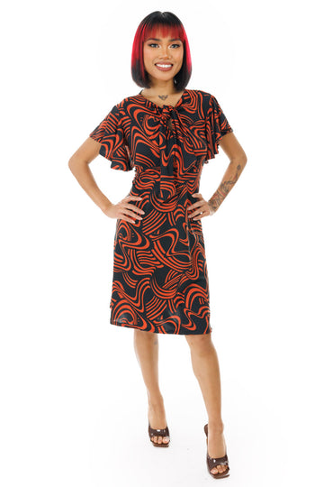 Racetrack Ribbon Tie Keyhole Dress
