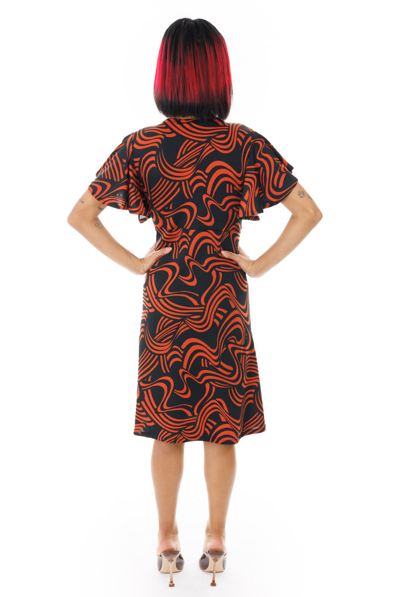 Racetrack Ribbon Tie Keyhole Dress