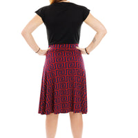 Red and Navy Geo-Swirl Cleo Skirt